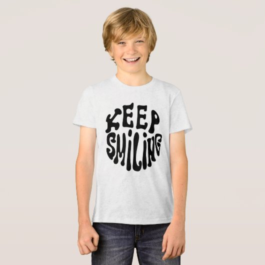 Keep Smiling! - Simple & Cheerful Happy Vibe Desig Tri-Blend Shirt (Voorkant volledig)