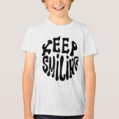 Keep Smiling! - Simple & Cheerful Happy Vibe Desig Tri-Blend Shirt (Voorkant)