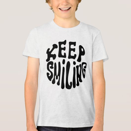 Keep Smiling! - Simple & Cheerful Happy Vibe Desig Tri-Blend Shirt (Voorkant)