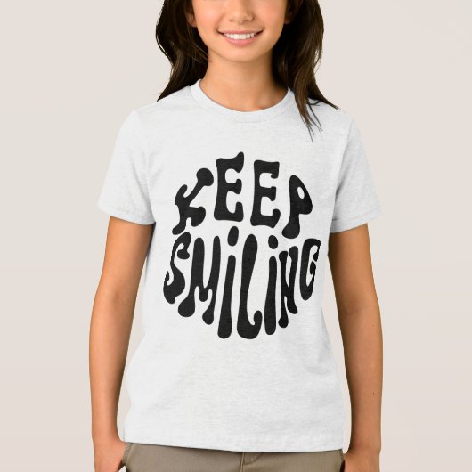Keep Smiling! - Simple & Cheerful Happy Vibe Desig Tri-Blend Shirt (Voorkant)