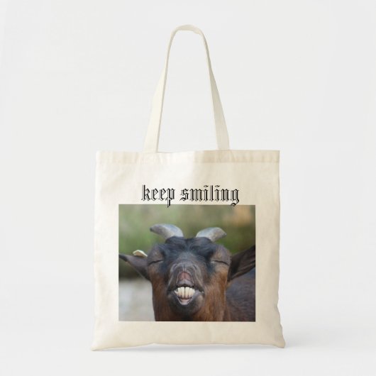 keep smiling tote bag (Voorkant)