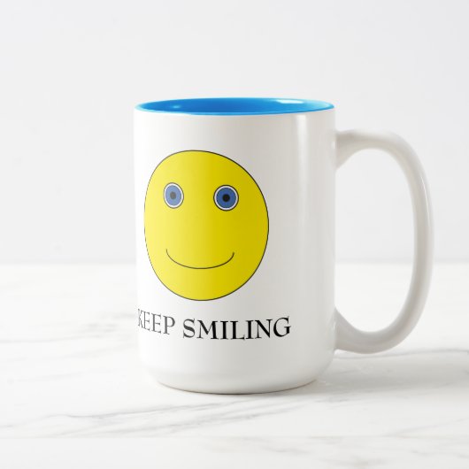 Keep Smiling Tweekleurige Koffiemok (Rechts)