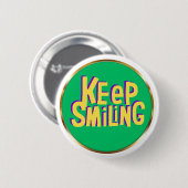Keep Smiling Typography Positive Encouragement Ronde Button 5,7 Cm (Voorkant /achterkant)
