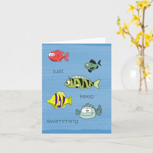 Keep Swimming Fish card Kaart (Gele Bloem)