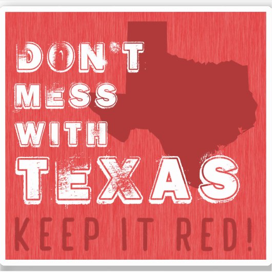 Keep Texas RED-autosticker - Texas GOP sticker (Voorkant)