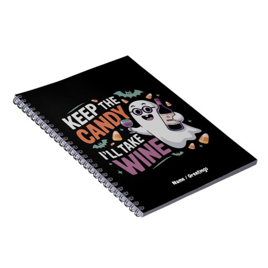 Keep the Candy, I’ll Take the Wine Funny Halloween Notitieboek (Rechterzijde)