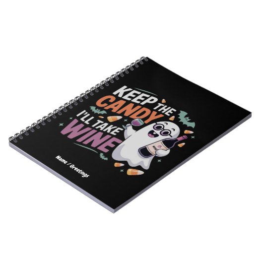 Keep the Candy, I’ll Take the Wine Funny Halloween Notitieboek (Linkerzijde)