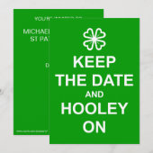 'Keep the Date and Hooley On'-uitnodiging Kaart (Voorkant / Achterkant)