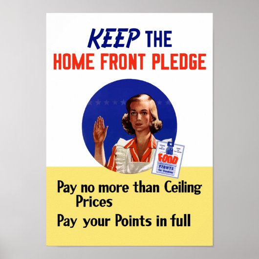 Keep the Home Front Pledge - WWWII Poster (Voorkant)