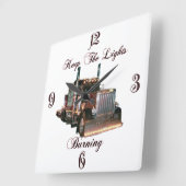 Keep the Lights Burning Vierkante Klok (Hoek)