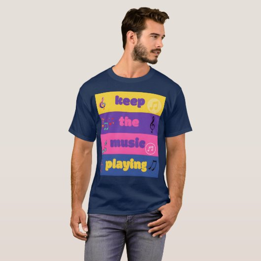 Keep the music playing boy t-shirt (Voorkant volledig)