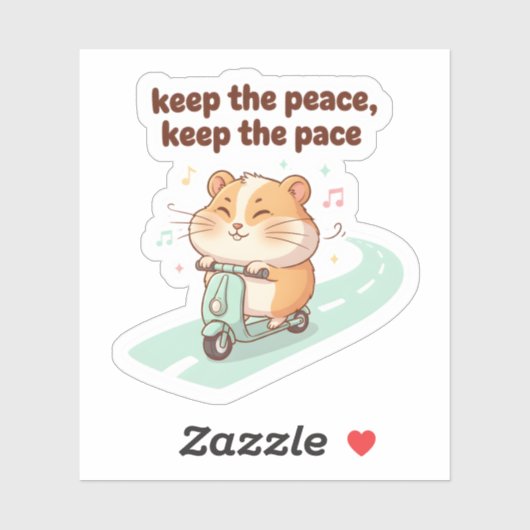 Keep the Peace, Keep the Pace – Cute Scooter Sticker (Vel)