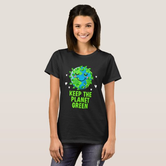 Keep the Planet Green Ecology Trees Ecosystem Wood T-shirt (Voorkant volledig)