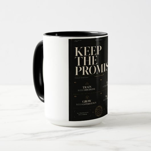 Keep The Promise™ | Premium Discipline & Persoonli Mok (Voorkant links)