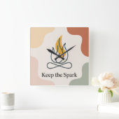 Keep The Spark Vierkante Klok (Huis)