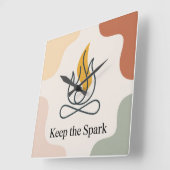 Keep The Spark Vierkante Klok (Hoek)