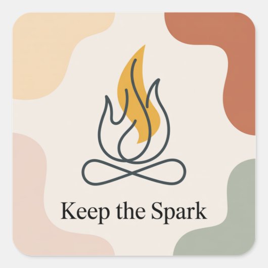Keep The Spark Vierkante Sticker (Voorkant)