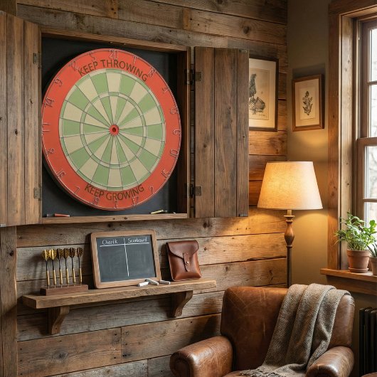 Keep Throwing Keep Growing Minimalist Sage Green Dartbord