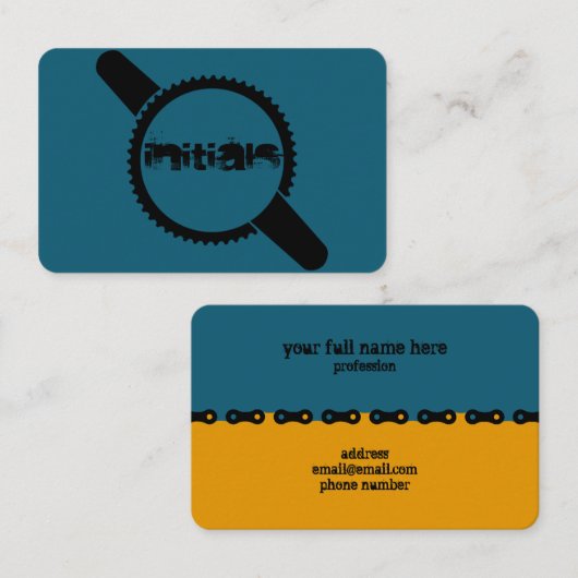 Keep Turning That Crank Blue Orange Visitekaartje (Voorkant / Achterkant)