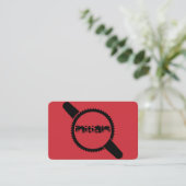 Keep Turning That Crank Red Pink Visitenkarte Visitekaartje (Staand voorkant)