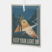 Keep Your Light On Glas Ornament (Voorkant links)