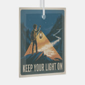 Keep Your Light On Glas Ornament (Voorkant Rechts)