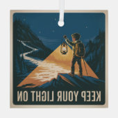 Keep Your Light On Glas Ornament (Achterkant)