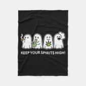 Keep Your Spirits High Ghost Smoking Weed Hallowee Fleece Deken (Voorkant)