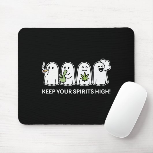 Keep Your Srits High Ghost Smoking Weed Halloween Muismat (Met muis)