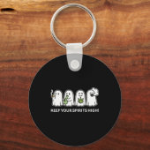 Keep Your Srits High Ghost Smoking Weed Halloween  Sleutelhanger (Voorkant)