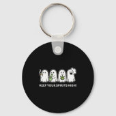 Keep Your Srits High Ghost Smoking Weed Halloween  Sleutelhanger (Voorkant)
