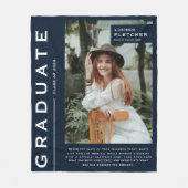 Keepaardfoto's en citaat Afstuderen Gift Navy Blue Fleece Deken (Voorkant)