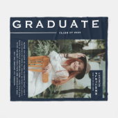Keepaardfoto's en citaat Afstuderen Gift Navy Blue Fleece Deken (Voorkant (Horizontaal))