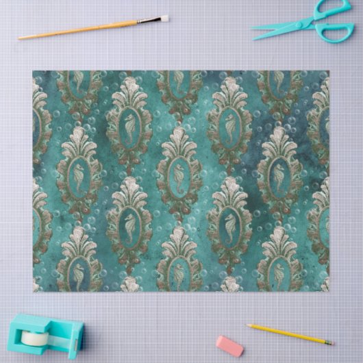 keepaardjes op lichtgroene ontkoppeling tissuepapier (Craft)