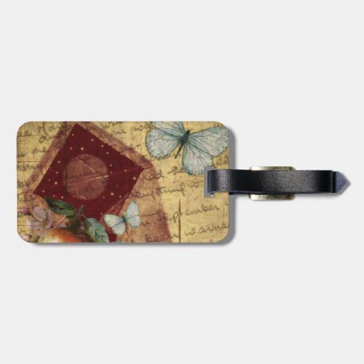  keepaardvlindercollage bagagelabel (Achterkant horizontaal)