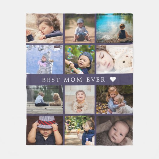 Keepasje Best Ma Ever Photo Collage Moederdag Fleece Deken (Voorkant)