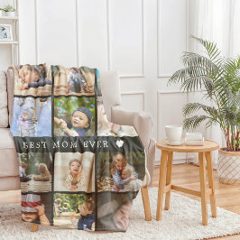 Keepasje Best Ma Ever Photo Collage Moederdag Fleece Deken