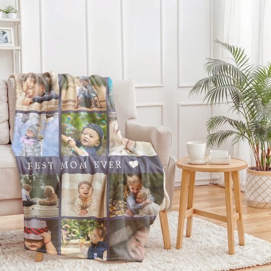 Keepasje Best Ma Ever Photo Collage Moederdag Fleece Deken