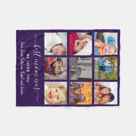 Keepasje Best Ma Ever Photo Collage Moederdag Fleece Deken (Voorkant (Horizontaal))