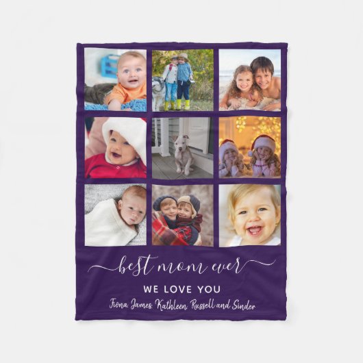 Keepasje Best Ma Ever Photo Collage Moederdag Fleece Deken (Voorkant)