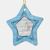 Keepasje Blue Baby's eerste kerstOrnament Keramisch Ornament (Links)