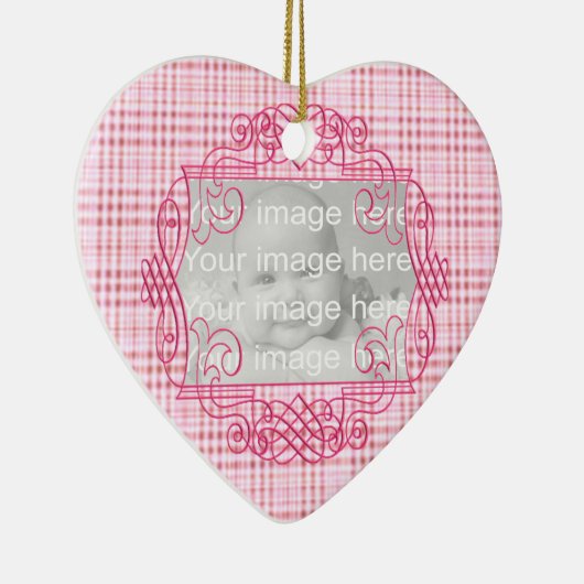 Keepasje Pink Baby's eerste kerstversiering Keramisch Ornament (Rechts)