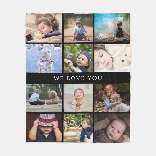 Keepasma oma 12 Foto's Moederdag medium Fleece Deken (Voorkant)