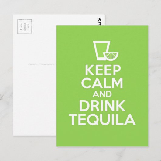 KeepCalmDrinkTequila Briefkaart (Voorkant / Achterkant)