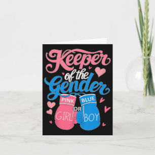 Keeper of Gender Boxing Gender Reveal Family Party Kaart