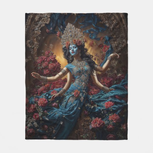Keeper of Sacred Flow Goddess Kali Fleece Deken (Voorkant)