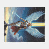 Keeper of the Celestial Gate Archangel Michael Fleece Deken (Voorkant (Horizontaal))