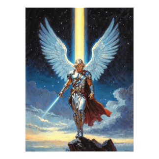 Keeper of the Celestial Gate Archangel Michael Foto Afdruk