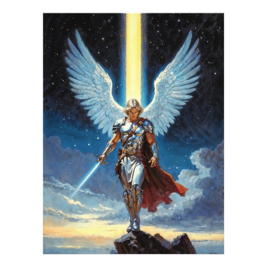 Keeper of the Celestial Gate Archangel Michael Foto Afdruk (Voorkant)