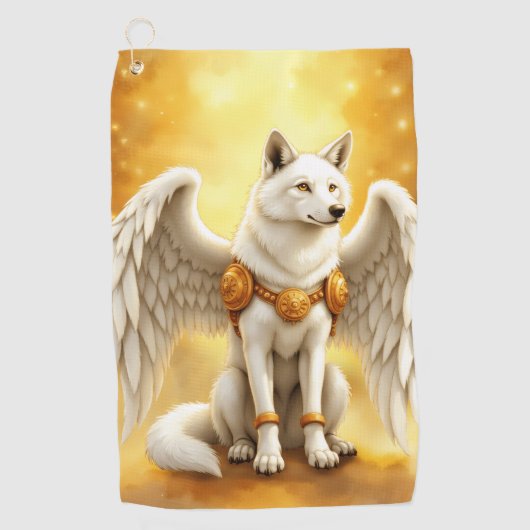 Keeper of the Dawn – The White Winged Wolf.  Golfhanddoek (Voorkant)